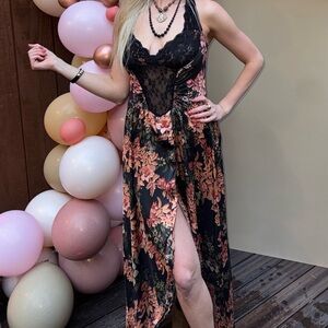 Free People Intimates Floral Silk Dress